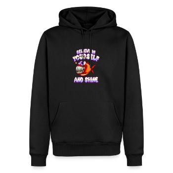 Soyez vous-même ! Confiance en soi, pensée positive, motivation - Sweat à capuche Premium bio Homme - noir - Devant - Nico (187cm)