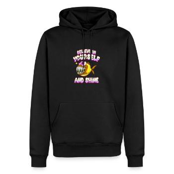 Be you! Selbstvertrauen, positiv Denken Motivation - Männer Premium Bio Hoodie - Schwarz - Vorne - Nico (187cm)