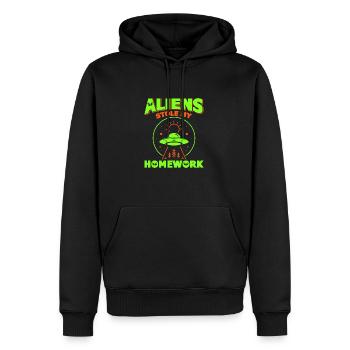 Back to School, Back to School, Alien, Student School - Men’s Premium Organic Hoodie - black - Front - Nico (187cm)