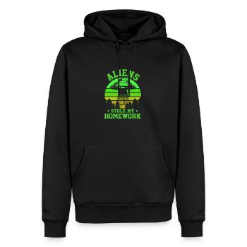 Back to School, Back to School, Alien, Student School - Men’s Premium Organic Hoodie - black - Front - Nico (187cm)