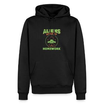 Back to School, Back to School, Alien, Student School - Men’s Premium Organic Hoodie - black - Front - Nico (187cm)
