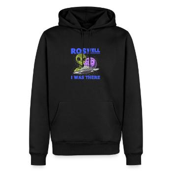 Alien, OVNI, UAP, Espace, Objet volant de l’espace - Sweat à capuche Premium bio Homme - noir - Devant - Nico (187cm)