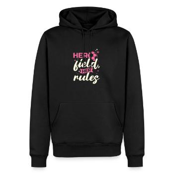 Soccer féminin, Football féminin, Football féminin - Sweat à capuche Premium bio Homme - noir - Devant - Nico (187cm)