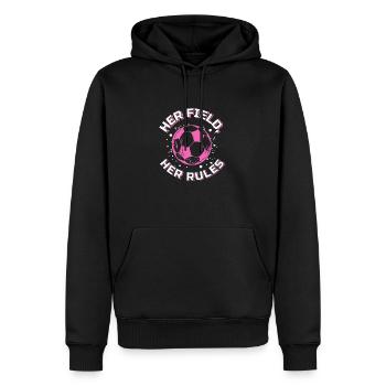 Frauenfußball, Fußball Frauen Soccer Damenfußball - Männer Premium Bio Hoodie - Schwarz - Vorne - Nico (187cm)