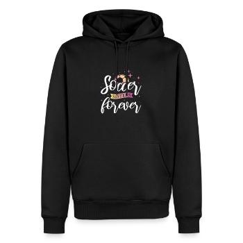 Soccer féminin, Football féminin, Football féminin - Sweat à capuche Premium bio Homme - noir - Devant - Nico (187cm)