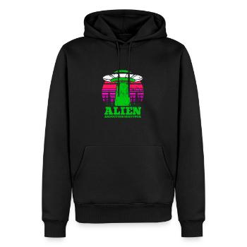 Alien, UFO, UAP, Space, Weltraum Flugobjekt - Männer Premium Bio Hoodie - Schwarz - Vorne - Nico (187cm)
