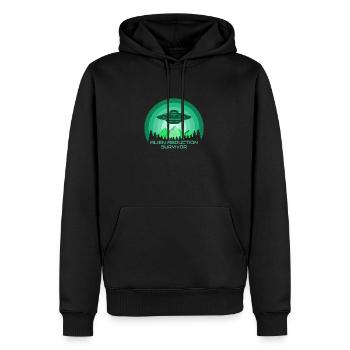 Alien, OVNI, UAP, Espace, Objet volant de l’espace - Sweat à capuche Premium bio Homme - noir - Devant - Nico (187cm)