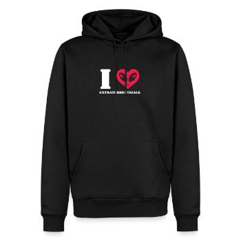 Alien, OVNI, UAP, Espace, Objet volant de l’espace - Sweat à capuche Premium bio Homme - noir - Devant - Nico (187cm)