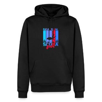 Plongée sous-marine, Plongée sous-marine, Vacances en mer - Sweat à capuche Premium bio Homme - noir - Devant - Nico (187cm)