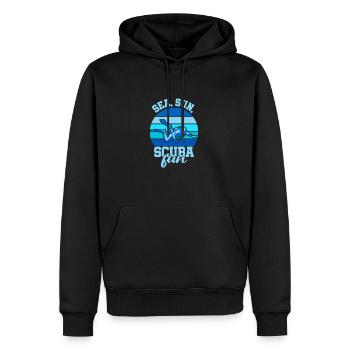Plongée sous-marine, Plongée sous-marine, Vacances en mer - Sweat à capuche Premium bio Homme - noir - Devant - Nico (187cm)