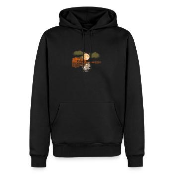 guitare, musicien, groupe de musique, guitariste, - Sweat à capuche Premium bio Homme - noir - Devant - Nico (187cm)