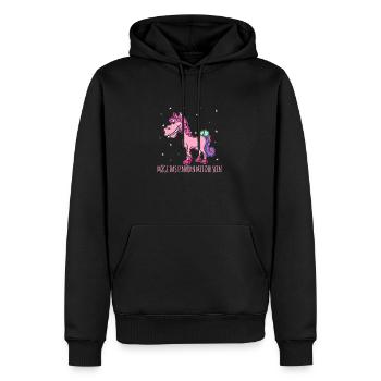Drôle, Créature Mythique, Dinosaure, Drôle - Sweat à capuche Premium bio Homme - noir - Devant - Nico (187cm)