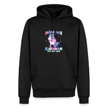 Drôle, Créature Mythique, Dinosaure, Drôle - Sweat à capuche Premium bio Homme - noir - Devant - Nico (187cm)