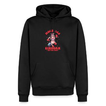 Drôle, Créature Mythique, Dinosaure, Drôle - Sweat à capuche Premium bio Homme - noir - Devant - Nico (187cm)