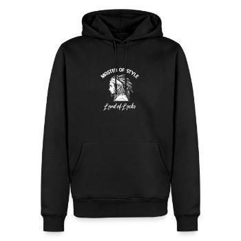 Coiffeur Coiffeur Coiffeur Coiffeur - Sweat à capuche Premium bio Homme - noir - Devant - Nico (187cm)