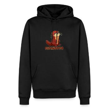Otto Name, Fischotto Outfit zum Namenstag mit Name - Männer Premium Bio Hoodie - Schwarz - Vorne - Nico (187cm)