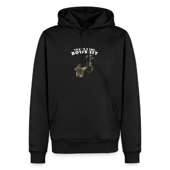 Bogensport Bogenschütze Bogenschießen Pfeil Bogen - Männer Premium Bio Hoodie - Schwarz - Vorne - Nico (187cm)