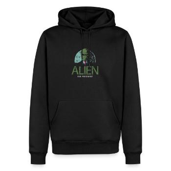 Extraterrestre, OVNI, UAP, Espace, Objet volant spatial - Sweat à capuche Premium bio Homme - noir - Devant - Nico (187cm)