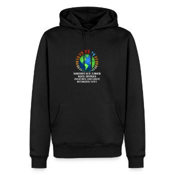 contre le racisme, contre la droite, contre les nazis, l’amour - Sweat à capuche Premium bio Homme - noir - Devant - Nico (187cm)