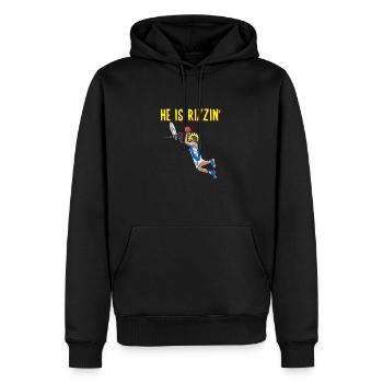 He is risen! Outfit für Ostern, Basketball Jesus - Männer Premium Bio Hoodie - Schwarz - Vorne - Nico (187cm)