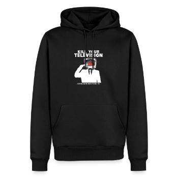 Lavage de cerveau Tuez votre télé Fake News Portest - Sweat à capuche Premium bio Homme - noir - Devant - Nico (187cm)