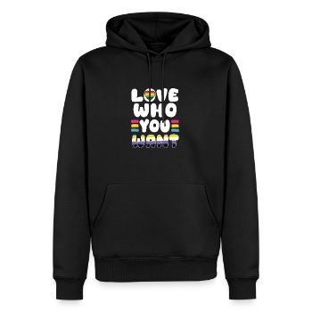Gender Lesben, Schwule, Trans, Queer Regenbogen - Männer Premium Bio Hoodie - Schwarz - Vorne - Nico (187cm)