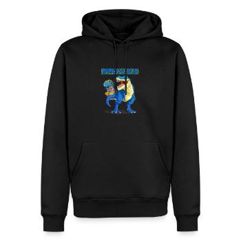 Dad, Papa, Vater, Dino, Dinosaurier für Vatertag - Männer Premium Bio Hoodie - Schwarz - Vorne - Nico (187cm)