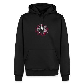 Batterie Batteurs Batteurs - Sweat à capuche Premium bio Homme - noir - Devant - Nico (187cm)