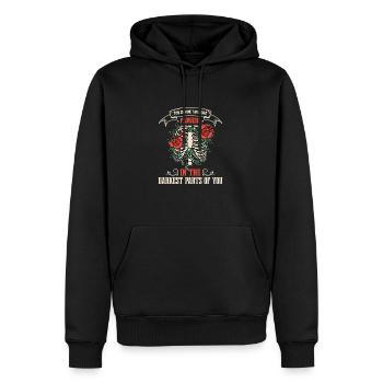 Des fleurs dans les parties les plus sombres de vous ! - Sweat à capuche Premium bio Homme - noir - Devant - Nico (187cm)