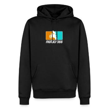 Motocross Enduro Moto Supermoto - Sweat à capuche Premium bio Homme - noir - Devant - Nico (187cm)