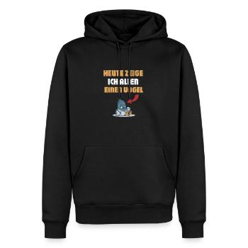 Oiseau pour les farceurs et les amateurs d’humour nerd - Sweat à capuche Premium bio Homme - noir - Devant - Nico (187cm)