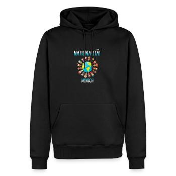 contre le racisme, contre la droite, contre les nazis, l’amour - Sweat à capuche Premium bio Homme - noir - Devant - Nico (187cm)