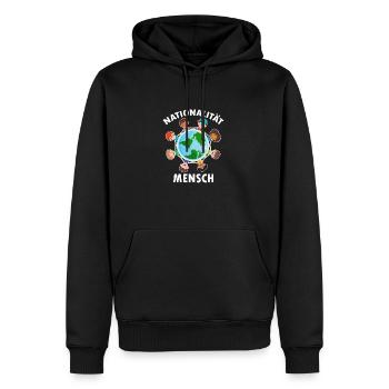 contre le racisme, contre la droite, contre les nazis, l’amour - Sweat à capuche Premium bio Homme - noir - Devant - Nico (187cm)