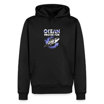 Umweltschutz, Naturschutz, Ocean Protector, Planet - Männer Premium Bio Hoodie - Schwarz - Vorne - Nico (187cm)