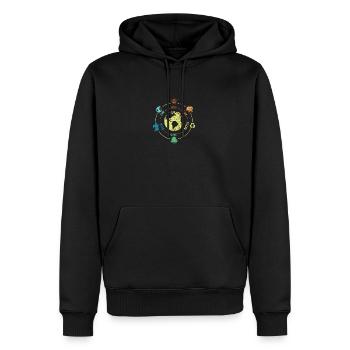 Protection de l’environnement, Conservation de la nature, Protecteur des océans, Planète - Sweat à capuche Premium bio Homme - noir - Devant - Nico (187cm)
