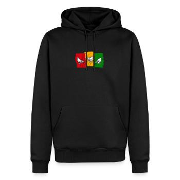 Musique Rastafari Vibes Uniquement Rasta Jamaïque Reggae - Sweat à capuche Premium bio Homme - noir - Devant - Nico (187cm)