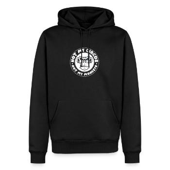 Pas mon cirque, pas mes singes ! - Sweat à capuche Premium bio Homme - noir - Devant - Nico (187cm)