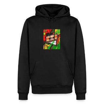 Musique Rastafari Vibes Uniquement Rasta Jamaïque Reggae - Sweat à capuche Premium bio Homme - noir - Devant - Nico (187cm)