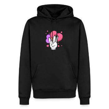 idiot embarrassant sarcasme nerd geek beignet - Sweat à capuche Premium bio Homme - noir - Devant - Nico (187cm)