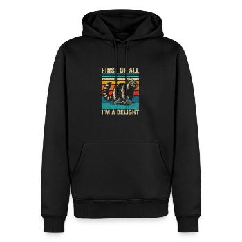 Je suis une joie, mème opossum sarcastique - Sweat à capuche Premium bio Homme - noir - Devant - Nico (187cm)