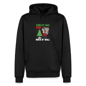 Heavy Hard Metal Weihnachten, Liebe Rock 'n' Roll - Männer Premium Bio Hoodie - Schwarz - Vorne - Nico (187cm)