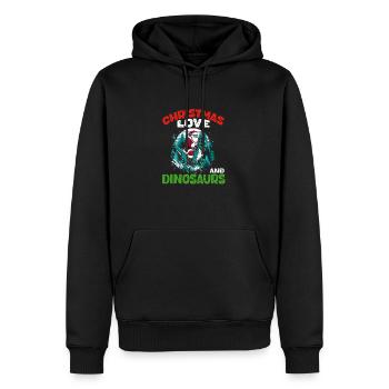 Dino Garçon Garçon Enfants Noël Amour Dinosaure - Sweat à capuche Premium bio Homme - noir - Devant - Nico (187cm)