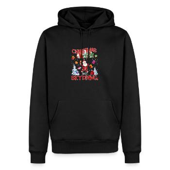 Fallschirm Skydive Weihnachten Liebe und Skydiving - Männer Premium Bio Hoodie - Schwarz - Vorne - Nico (187cm)