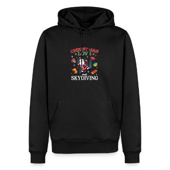 Fallschirm Skydive Weihnachten Liebe und Skydiving - Männer Premium Bio Hoodie - Schwarz - Vorne - Nico (187cm)