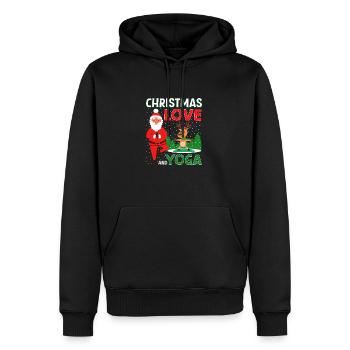 Yogini Yoga Meditation Weihnachten, Liebe und Yoga - Männer Premium Bio Hoodie - Schwarz - Vorne - Nico (187cm)