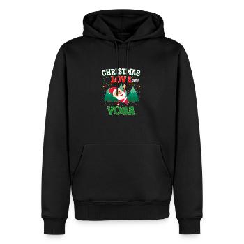 Yogini Yoga Meditation Weihnachten, Liebe und Yoga - Männer Premium Bio Hoodie - Schwarz - Vorne - Nico (187cm)