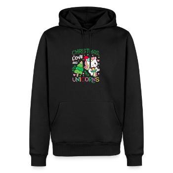 Einhorn Pferde Reitern Weihnachen Liebe Reiten - Männer Premium Bio Hoodie - Schwarz - Vorne - Nico (187cm)