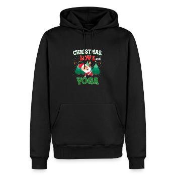 Yogini Yoga Meditation Weihnachten, Liebe und Yoga - Männer Premium Bio Hoodie - Schwarz - Vorne - Nico (187cm)