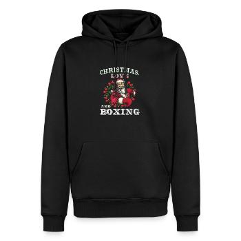 Christmas Love Boxing Boxer Weihnachtsgeschenk - Männer Premium Bio Hoodie - Schwarz - Vorne - Nico (187cm)