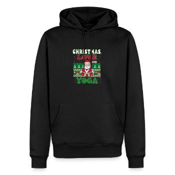 Yogini Yoga Meditation Weihnachten, Liebe und Yoga - Männer Premium Bio Hoodie - Schwarz - Vorne - Nico (187cm)